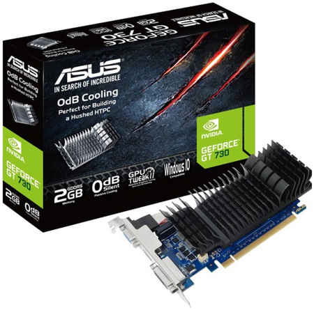Видеокарта ASUS NVIDIA GeForce GT 730 Silent LP (GT730-SL-2GD5-BRK-E)