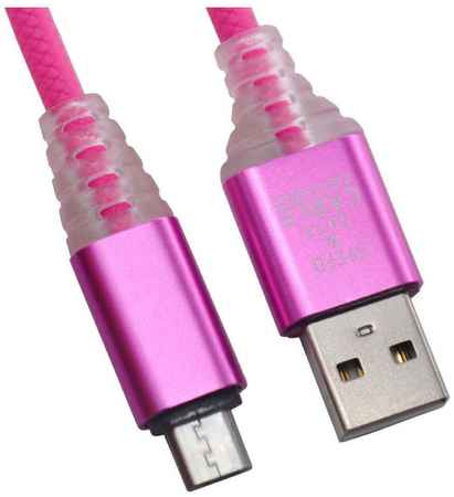 Кабель Liberty Project Micro USB Змея LED TPE Pink 965844474083158
