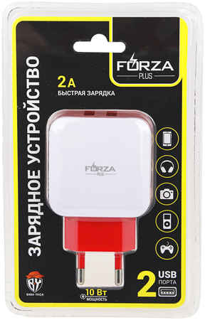 Сетевое зарядное устройство Forza 2 USB 2А 916-066 965844474083187
