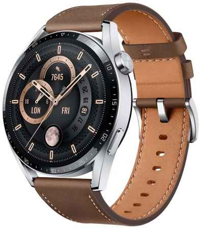 Смарт-часы Huawei GT 3 JPT-B29 Stainless Steel / Brown Leather (55028463) 965844474862961