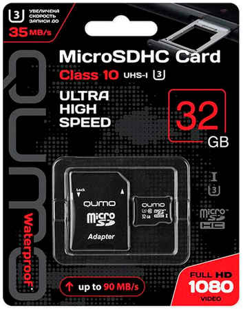 Карта памяти QUMO Micro SDXC 32Гб (QM32GMICSDHC10U3) 965844474891865