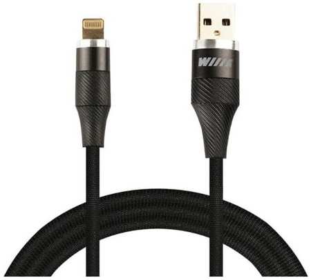 Кабель USB WIIIX CB820-U8-10B USB-8pin, DATA, оплетка: пластик с тиснением, черный 965844475002417