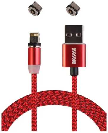 Кабель USB магнитный WIIIX CBM980-UMU-10R USB-MicroUSB, оплетка: нейлон, красный 965844475007733