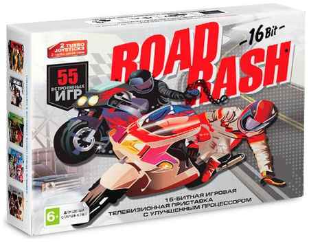 Игровая приставка 16 bit Super Drive Road Rash (55 в 1) + 2 геймпада (Черная)