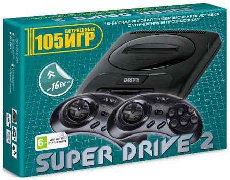 Игровая приставка 16 bit Super Drive 2 Classic (105 в 1) box + 2 геймпада