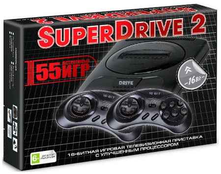 Игровая приставка 16 bit Super Drive 2 Classic (55 в 1) + 2 геймпада (Черная) 965844475534617