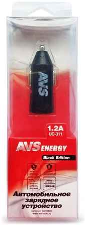 Автомобильное зарядное устройство USB (1 порт) AVS UC-311 (1,2А) (Black Edition) 965844478318121