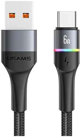 Кабель USAMS US-SJ536 U76 USB - Type-C 6A Fast Charging 1.2m 1,2 м черный 965844478510995
