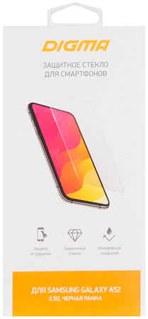 Защитное стекло для экрана Digma для Samsung Galaxy A52 2.5D, 1 шт, черный [dgg2saa52a] 965844478907954