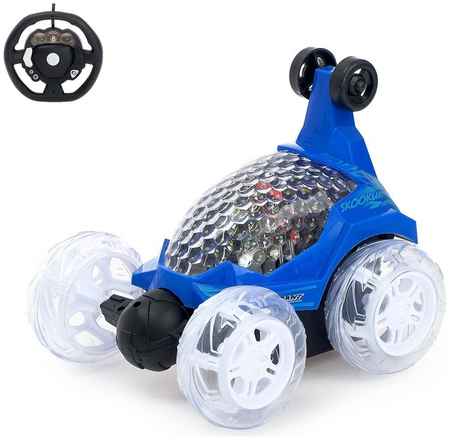 Машинка р/у Трюкач, подсветка колес, работает от аккумулятора, синий ″Трюкач″, подсветка колес, работает от аккумулятора, синий 965844479747210