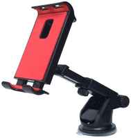 QVATRA Держатель для телефона в машину Y005A на присоске, вращение 360 градусов  /  красный (QVHPAY005ARE)