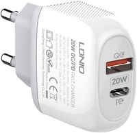 СЗУ ″LDNIO″ PD + QC 3.0 выходы 20W + кабель USB Type-C A2316C (белое)