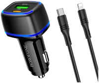 Зарядное устройство Borofone BZ14A Mercury USB QC3.0 20W кабель Type-C Black 6931474740045