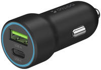 Deppa Автомобильное зарядное устройство USB-C + USB A, быстрая зарядка PD 3.0, QC 3.0, 20 Вт