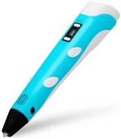 Gadzhetsshop 3D ручка с ЖК экраном + розетка EU + пластик 3 цвета + подставка (голубой) gt-500 (300087)