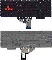 OEM Клавиатура для ноутбука HP Omen 15-CE черная с красной подсветкой Omen15-CE (064452)