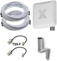 NETGIM Антенна 3G /  4G Petra BB MIMO 2*2 15f для усиления сигнала интернет +кабель+пигтейлы TS9-F (5511)