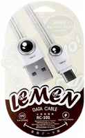 Data кабель USB Remax Lemen RC-101a Type-C белый 100см