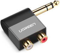 Адаптер UGREEN AV147 (40846) 6.35mm Male to 2RCA Female Adapter. Цвет: черный (40846_)