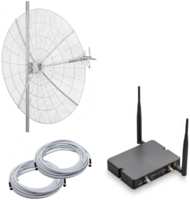 NETGIM Мобильный интернет на даче,3G / 4G / WI-FI – Комплект роутер Kroks m6 с антенной 27DBi (5673)