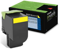 Картридж для лазерного принтера Lexmark 80C8HY0 Yellow, оригинальный