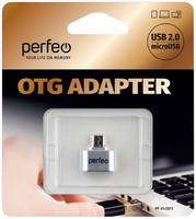 Адаптер Perfeo USB на micro USB c OTG (PF-VI-O011 Silver) серебряный