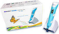 3D ручка Myriwell RP200B + 120 м пластика PLA + книжка с трафаретами 40 шт. Цвет: голубой RP200B_1 (Rp200b-nabor-blue)