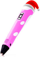 Новогодний набор 3D ручка Spider Pen PLUS NY2400P Трафареты, розовый