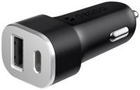 Автомобильное зарядное устройство Deppa USB-A + USB-C, 4.8A, черный (11288)
