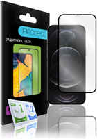 Защитное полноклеевое стекло PROtect для iPhone 12 Pro Max, 2.5D, Чёрная рамка, 40402