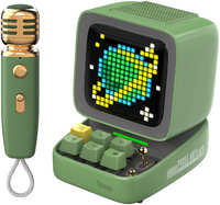 Портативная колонка Divoom Ditoo Mic с микрофоном и пиксельным LED-экраном - зеленая (41000009684)