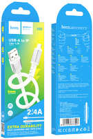 Зарядный дата-кабель USB Hoco X85 Lightning, 3A, 1 метр, 6mm cable diameter, белый