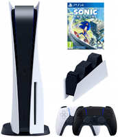 Игровая приставка Sony PlayStation 5 (3-ревизия)+2-й геймпад(черный)+зарядное+Sonic Fronti (12-00-16-18A)