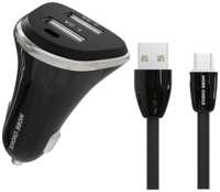 Автомобильное зарядное устройство More Choice 2USB 2.4A для micro USB AC22m Black