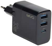 Сетевое зарядное устройство Mivo MP-300Q 1xUSB Type-C, 2xUSB 3 А черный (4602023125300)