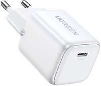 Сетевое зарядное устройство uGreen CD318 Nexode Mini USB-C 20W 3 А белый (15324) CD318 (15324) Nexode Mini USB-C 20W PD GaN Fast Charger EU - White (15324_)