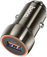 Автомобильное зарядное устройство Hoco Z46 1USB 3.0A QC3.0 быстрая зарядка Metal grey (Z46 Metal grey)