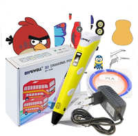 3D ручка Myriwell RP100B с трафаретами, цвет жёлтый Myriwell_RP100B с трафаретами (R621-1)