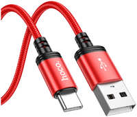 Дата-кабель USB 3.0A для Type-C Hoco X89 нейлон 1м Red X89a