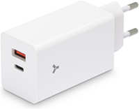 Сетевое зарядное устройство Accesstyle 1x USB Type A, 1xUSB Type-C 5 А белый (Crocus GaN 65WCA White)