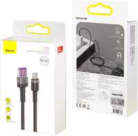 Кабель Baseus USB Type-C 1M 4A Cafule HW Quick Charging Cable черный CATKLF-PG1 (IS799240) Кабель USB Type-C 1M 4A Cafule HW Quick Charging Cable Baseus черный CATKLF-PG1 (IS799240) (2015124)