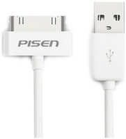 Кабель 30-pin Apple-USB Pisen AP01 0.8 м белый