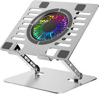 KS-IS Охлаждающая подставка для ноутбука до 16″, регулировка наклона и высоты, RGB подсветка Stand