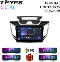 Штатная автомагнитола Teyes CC3L Hyundai Creta/IX25 Хендай Крета 4+32GB/4G android CC3L 4+32