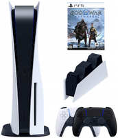 Игровая приставка Sony PlayStation 5 (3-ревизия)+2-й геймпад(черный)+зарядное+God of War: (882)