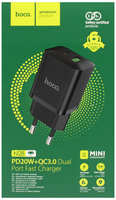 Сетевое зарядное устройство Hoco N28 1x USB Type A, 1xUSB Type-C 3 А черный (22/09LSLVAQXW)