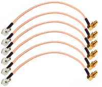 Mobicent Комплект пигтейл-переходников TS9 - SMA female угловой, кабельная сборка, 6 шт, 15 см