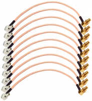 Mobicent Комплект пигтейл-переходников TS9 - SMA female угловой, кабельная сборка, 10 шт, 15 см