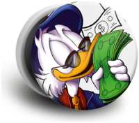 Case Place Попсокет белый с рисунком ″Scrooge McDuck with Money″ POP01-110-6 (POP011109V102013)