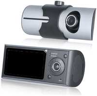 Видеорегистратор 2 камеры с GPS, HD 1280x480P, TFT 2.7, обзор 132 С двумя камерами